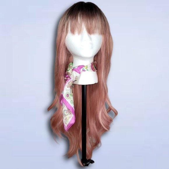 Codello Pink Paisley 100% Silk Scarf | Vibrant Boho Floral 21"x21" - Picture 10 of 12